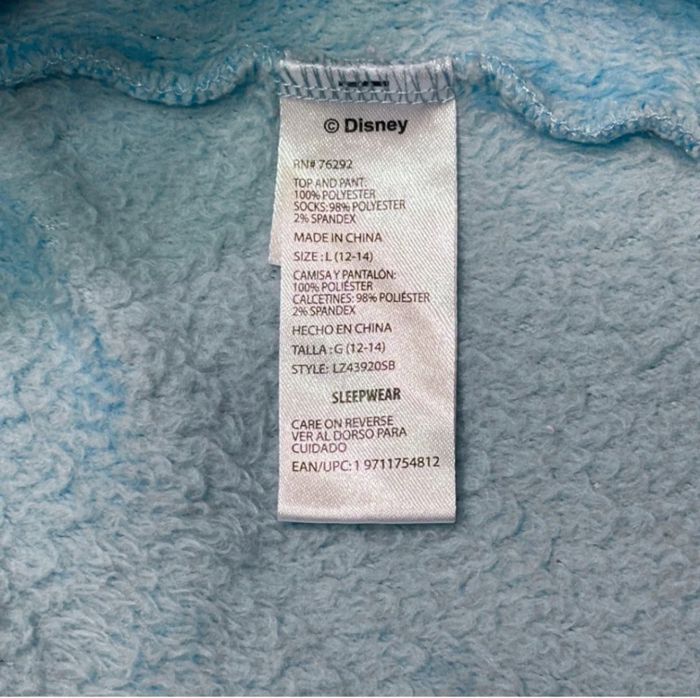 DISNEY Lilo & Stitch Fleece Crew Neck Sweatshirt Embroidered Stitch Face